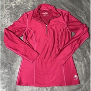 SnowAngel Shirt Womens Small Pink 1/4 Zip Mock Neck Base Layer Ski Top